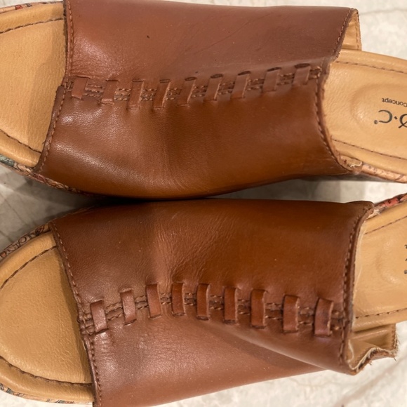 Leather Born slide Mule sandals shoes woman wedges size 8 - Picture 5 of 6